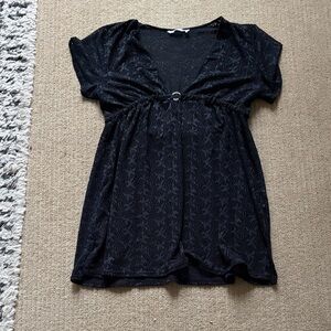 La Vie En Rose Beach Coverup Dress, Black, L